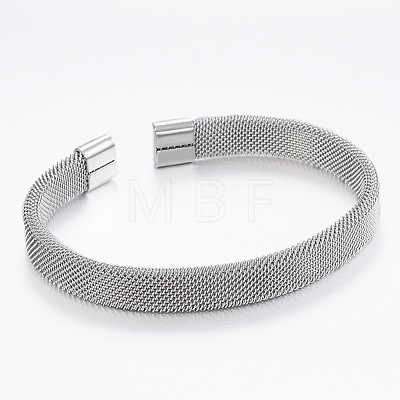 304 Stainless Steel Cuff Bangles BJEW-A109-25P-1
