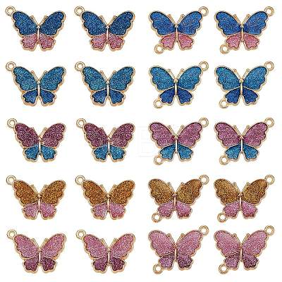 20Pcs Butterfly Alloy Enamel Pendants & Links Connectors JX228A-1