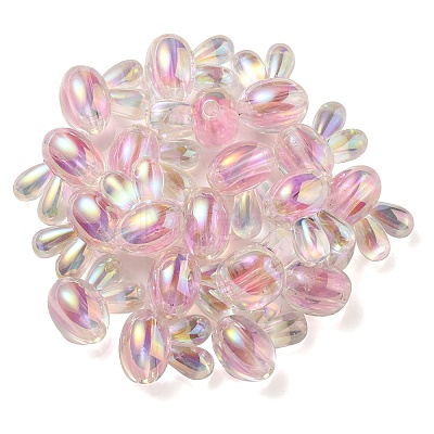 UV Plating Rainbow Iridescent Acrylic Beads PACR-E001-05H-1