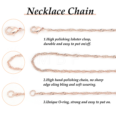   10Pcs 10 Styles Brass Paperclip & Cable & Box & Satellite & Bar Link Chain Necklaces Set MAK-PH0004-33RG-1