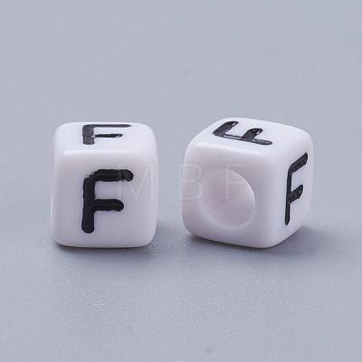 Acrylic Horizontal Hole Letter Beads PL37C9308-F-1