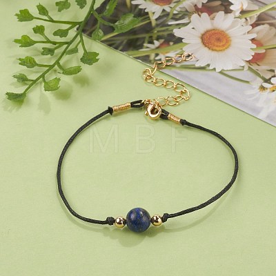 Natural Lapis Lazuli(Dyed) Beaded Bracelets BJEW-JB05505-04-1