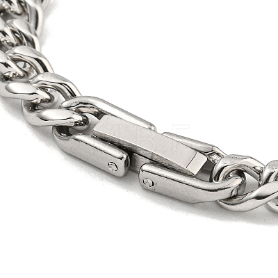 Non-Tarnish 201 Stainless Steel Curb Chain Bracelets for Women and Men BJEW-F473-08P-01-1