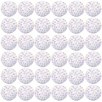 50Pcs Resin Rhinestone Beads RESI-PA0001-45B-1