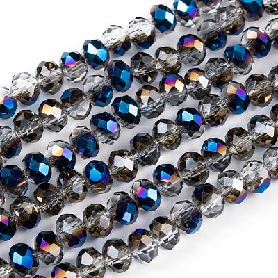 Electroplate Transparent Glass Beads Strands EGLA-A034-T6mm-Z01-1