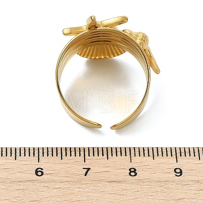 304 Stainless Steel Open Cuff Rings for Women RJEW-K293-06G-1