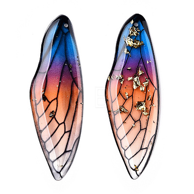 Transparent Epoxy Resin Big Pendants RESI-T046-01F-1