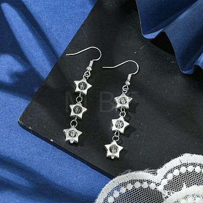 Transparent Acrylic Star Dangle Earrings EJEW-JE06056-1