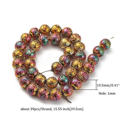 Electroplated Natural Lava Rock Beads Strands G-S352-30D-07-1