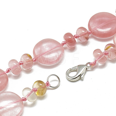 Cherry Quartz Glass Beaded Necklaces NJEW-S393-04-1