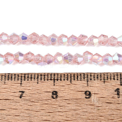 AB Color Plated Transparent Glass Beads Strands GLAA-G127-01-01D-1