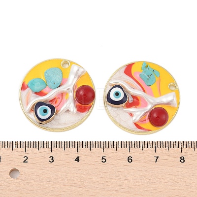 Rack Plating Alloy Enamel Pendants FIND-Z062-01G-01-1