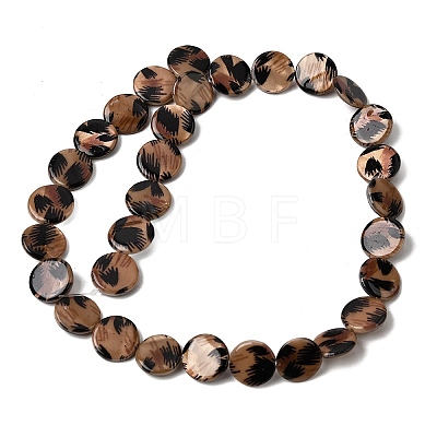 Printed Natural Freshwater Shell Beads Strands SHEL-A006-08-1