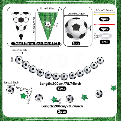 4Pcs 2 Styles Paper Football Hanging Banner DIY-PH0038-66-1