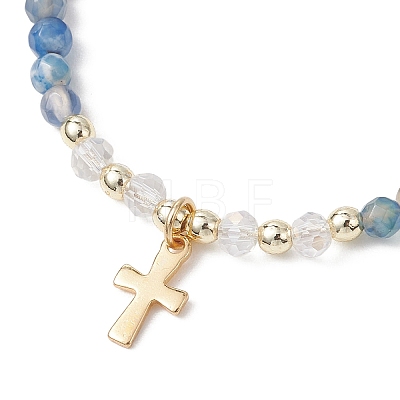 Mixed Stone Braided Bead Bracelets BJEW-JB12958-02-1