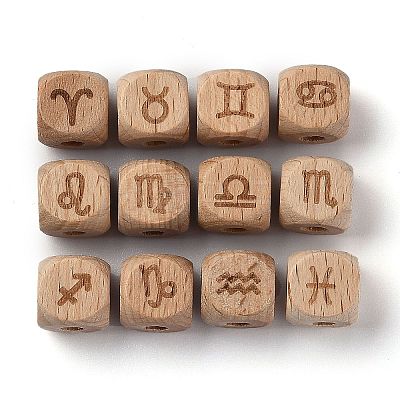 Natural Wood Constellation Beads WOOD-M002-01-1