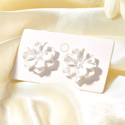Alloy & 925 Sterling Silver & Acrylic Stud Earrings LS-EJEW-Q013-09A-1