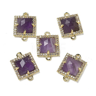 Natural Amethyst Faceted Square Links G-I375-03G-03-1