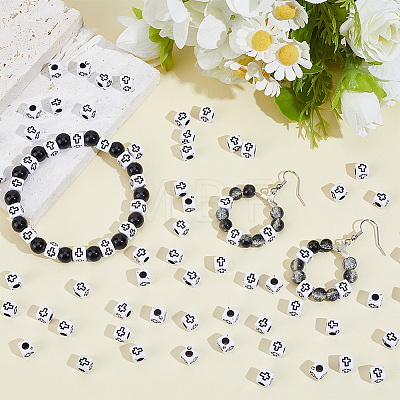 1000Pcs Craft Style Acrylic Beads MACR-PA0001-77-1