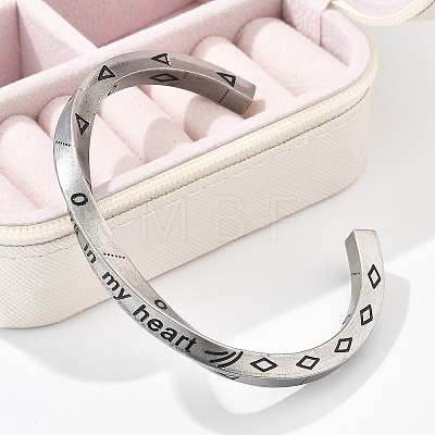 Viking Word Always in My Heart 304 Stainless Steel Enamel Cuff Bangles for Women BJEW-Z092-10P-1