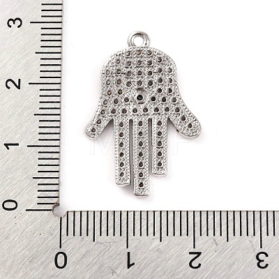 Rack Plating Brass Micro Pave Cubic Zirconia Pendants KK-Z070-10P-1