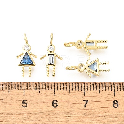 Brass Micro Pave Cubic Zirconia Pendants KK-D339-02G-12-1