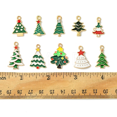 20Pcs 10 Styles Christmas Alloy Enamel Pendants FIND-FS0002-64-1