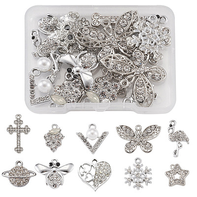 Alloy Rhinestone Pendants RB-TA0001-04-1