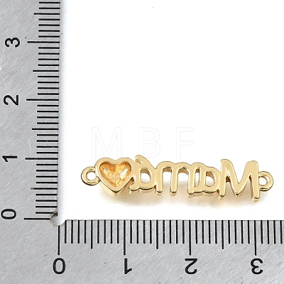 Mother's Day Brass Word Mama with Heart Links Connector Charms KK-C263-25A-G-1