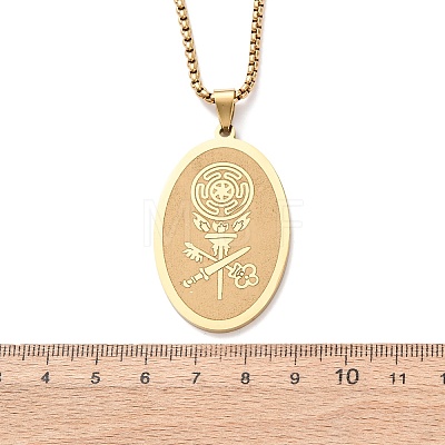 304 Stainless Steel Pendant Necklaces NJEW-B153-02C-G-1