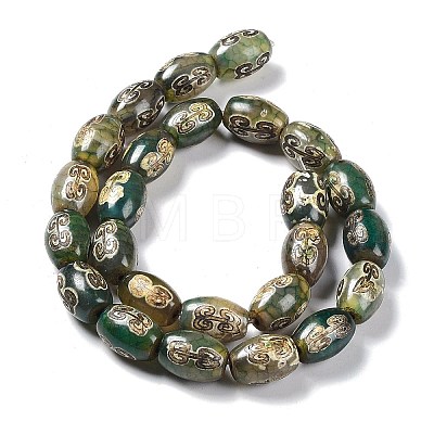 Tibetan Style dZi Beads Strands TDZI-E005-01S-1