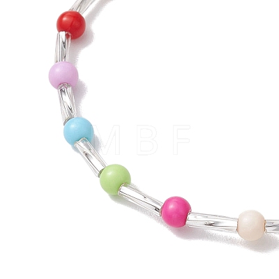 4mm Round Glass Seed Beaded Stretch Bracelets for Women BJEW-JB10350-1