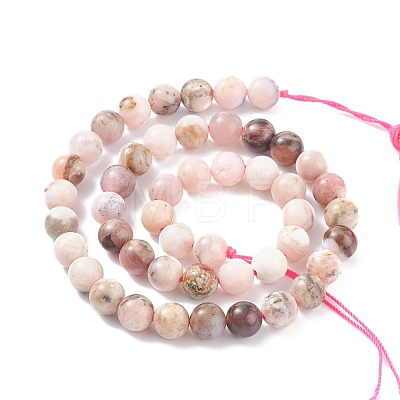 Round Natural Pink Opal Beads Strands G-K071-8mm-1