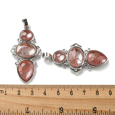 Cherry Quartz Glass Pendants G-Q158-04I-1