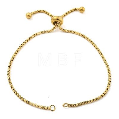 Ion Plating(IP) 304 Stainless Steel Box Chain Slider Bracelet Makings X-STAS-P360-03G-1