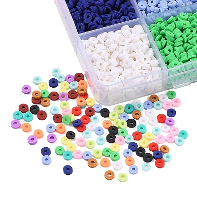 15 Colors Eco-Friendly Handmade Polymer Clay Beads CLAY-YW0001-48-1