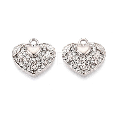 Alloy Rhinestone Pendants FIND-N008-28P-1