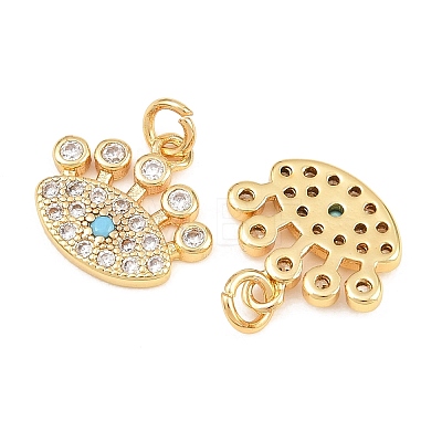 Brass Micro Pave Cubic Zirconia Charms KK-Q085-05A-G-1