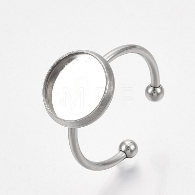 201 Stainless Steel Cuff Finger Rings Components X-STAS-T047-19B-1