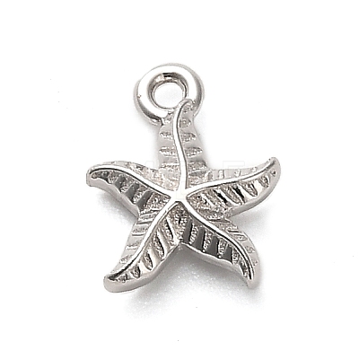 925 Sterling Silver Starfish Charms STER-U009-09P-02-1