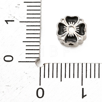 Flower Brass Enamel Bead Rhinestone Settings KK-H527-01P-01-1