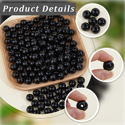 150Pcs Spray Painted Round Natural Schima Wood Beads WOOD-PA0001-69B-1