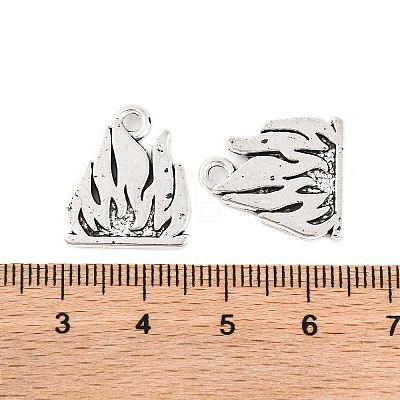 Flame Tibetan Style Alloy Pendants TIBEP-S295-40AS-RS-1