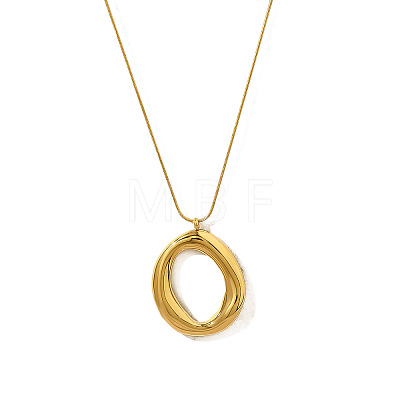 304 Stainless Steel Pendant Round Snake Chain Necklaces for Women WG6E1C5-01-1