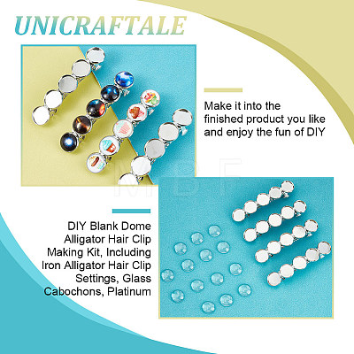 Unicraftale DIY Blank Dome Alligator Hair Clip Making Kit DIY-UN0001-12-1