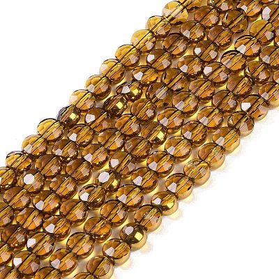Electroplate Glass Beads Strands EGLA-Q128-02A-FP04-1