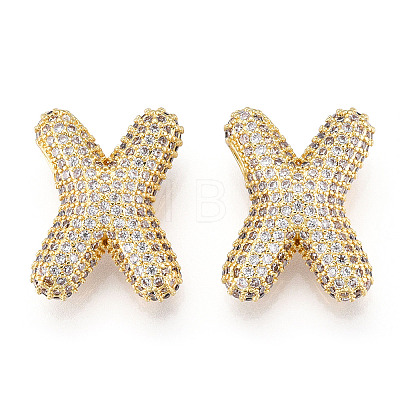 Brass Micro Pave Cubic Zirconia Pendants KK-N254-06G-X-1