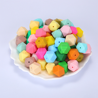 Hexagonal Silicone Focal Beads SI-JX0020A-85-1