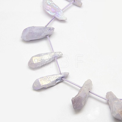 Electroplate Gemstone Natural Quartz Crystal Beads Strands G-L135-11-1