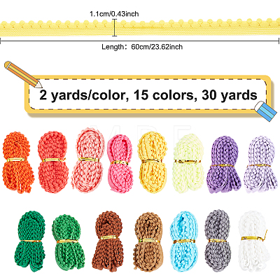 30 Yards 15 Colors Nylon Elastic Ribbon EC-BC0001-40-1